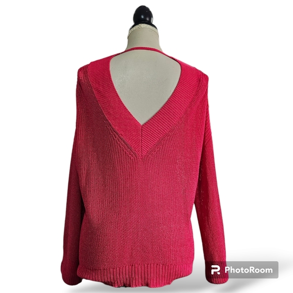 Country Road | V Neck & Back Sweater - Pink - Picture 5 of 12